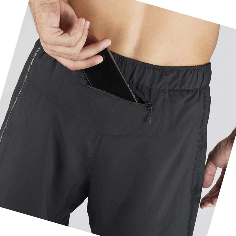 Salomon AGILE 2IN1 Shorts Herr Svarta | MAEUWTV-16