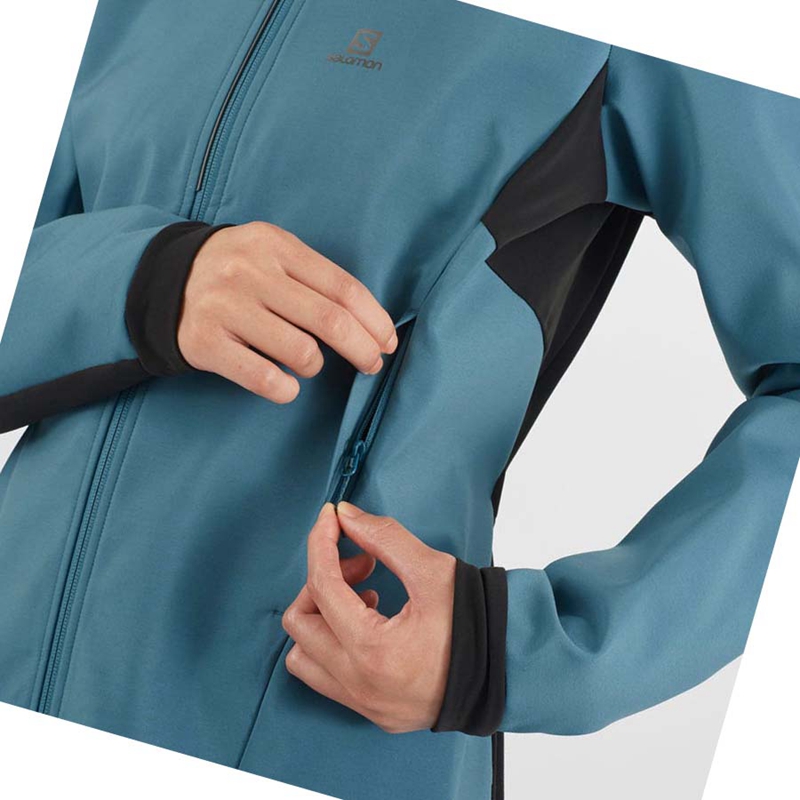 Salomon AGILE SOFTSHELL Jacka Dam Blå | EXTZDSP-06