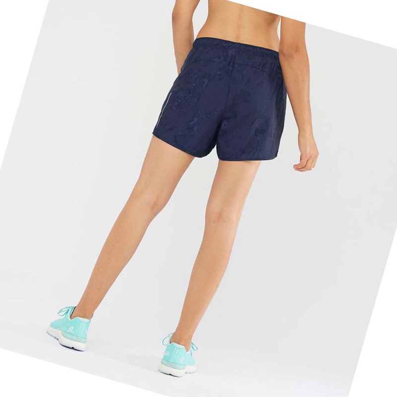 Salomon AGILE Shorts Dam Marinblå | SZABYPF-85