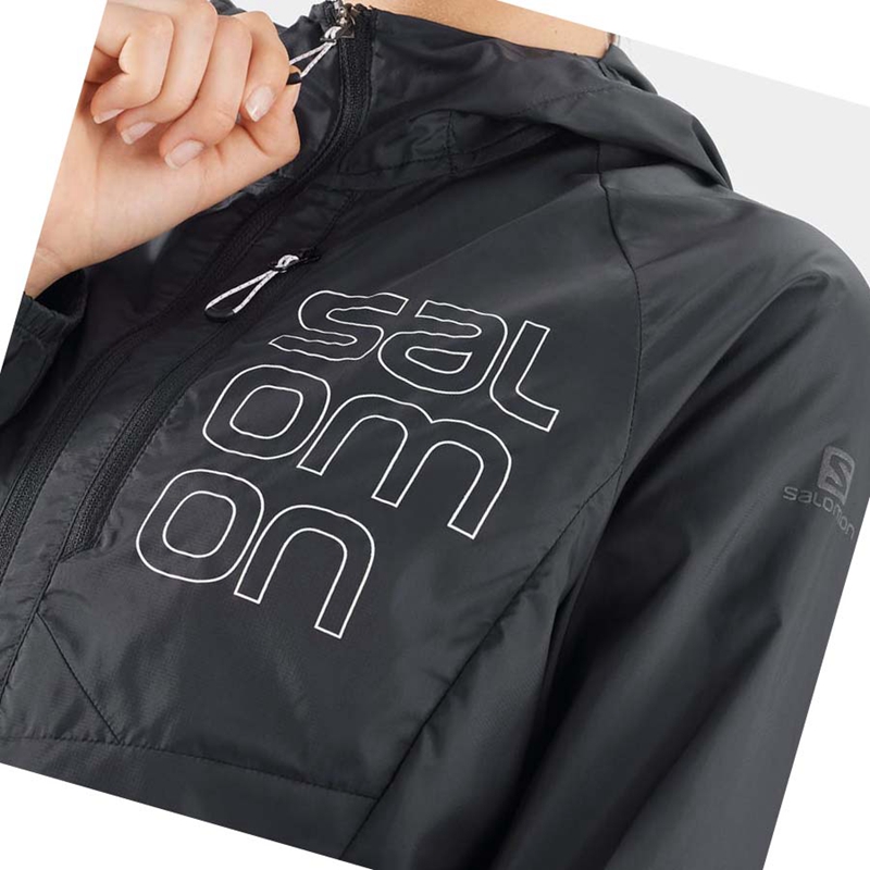 Salomon BONATTI CROSS WIND WINDBREAKERS Jacka Dam Svarta | CBSDNJA-72