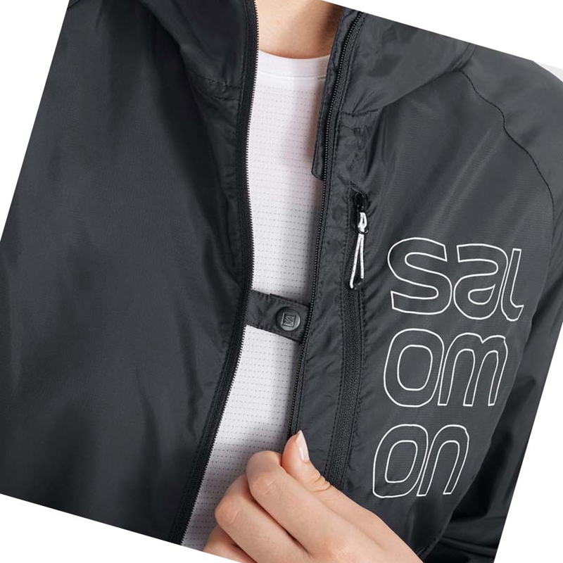 Salomon BONATTI CROSS WIND WINDBREAKERS Jacka Dam Svarta | CBSDNJA-72