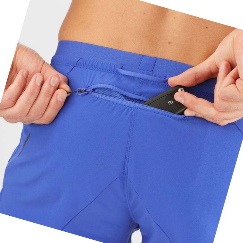 Salomon CROSS 3'' Shorts Herr Blå | NALIFKY-10