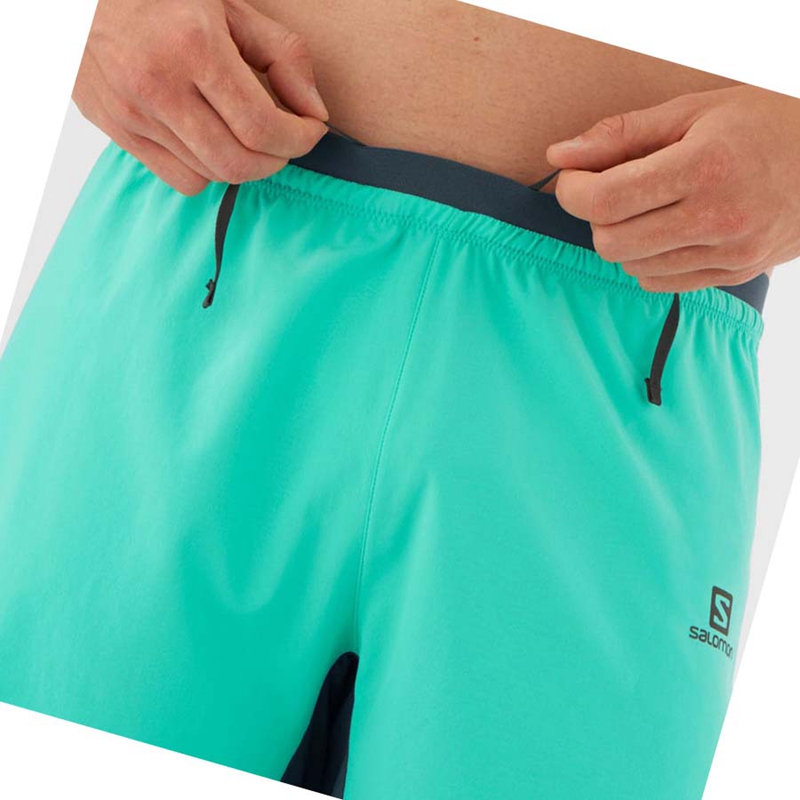 Salomon CROSS 7'' NO LINER Shorts Herr Mintgröna | IOTHXDK-70