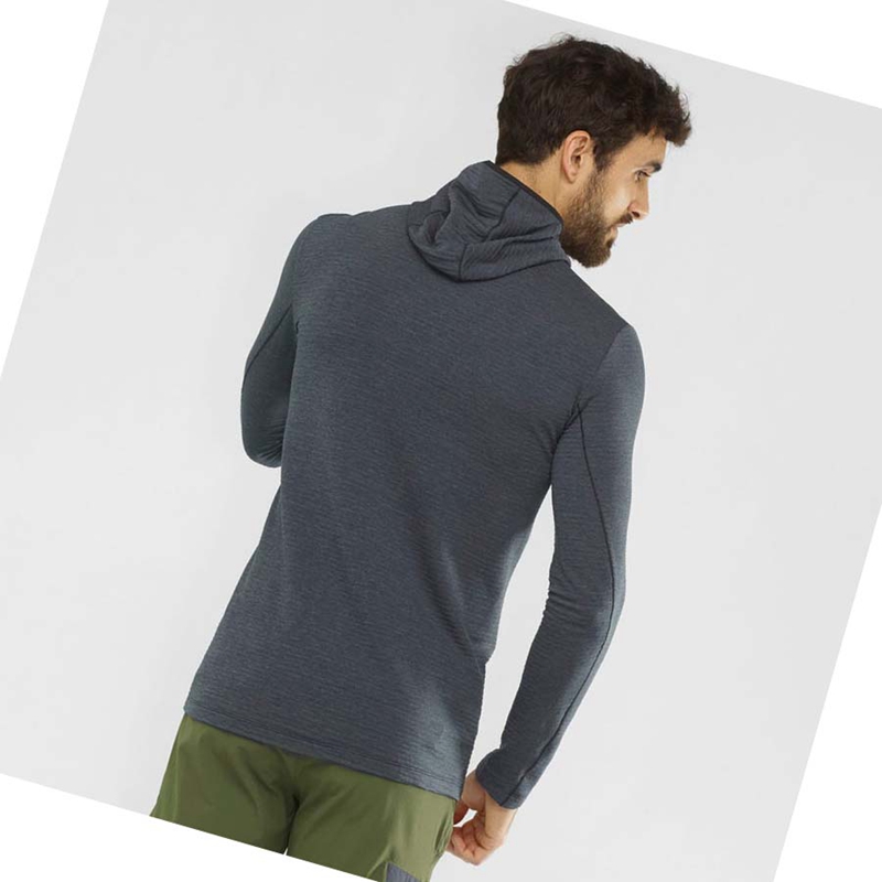 Salomon ESSENTIAL LIGHTWARM HOODED Hoodie Herr Svarta | XJEHNFC-03