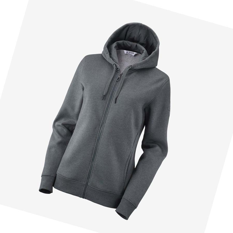 Salomon ESSENTIAL WARM SALOMON Hoodie Dam Grå | TVNGBRP-89