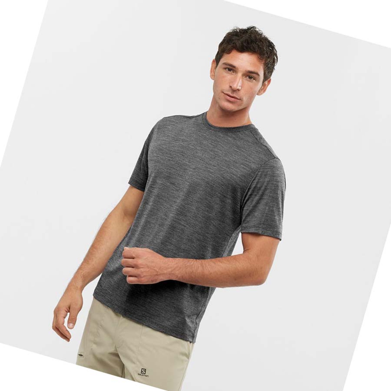 Salomon OUTLIFE MERINO BLEND T-shirt Herr Svarta | RLXESNJ-36