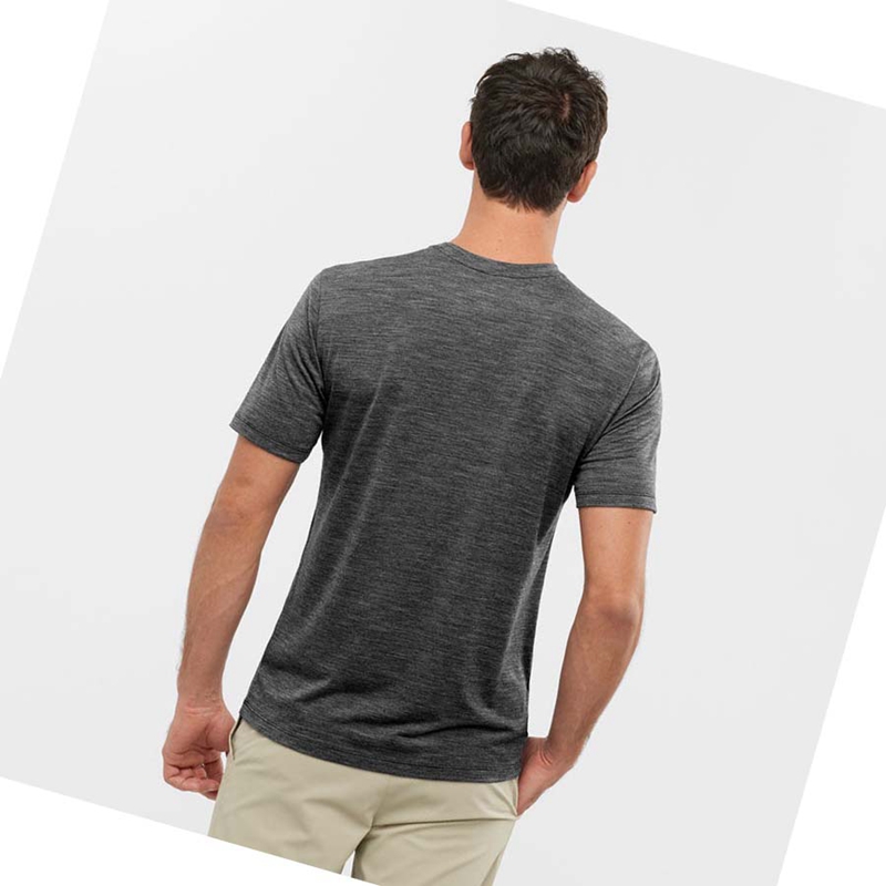 Salomon OUTLIFE MERINO BLEND T-shirt Herr Svarta | RLXESNJ-36