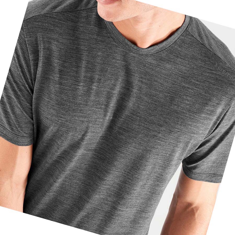 Salomon OUTLIFE MERINO BLEND T-shirt Herr Svarta | RLXESNJ-36