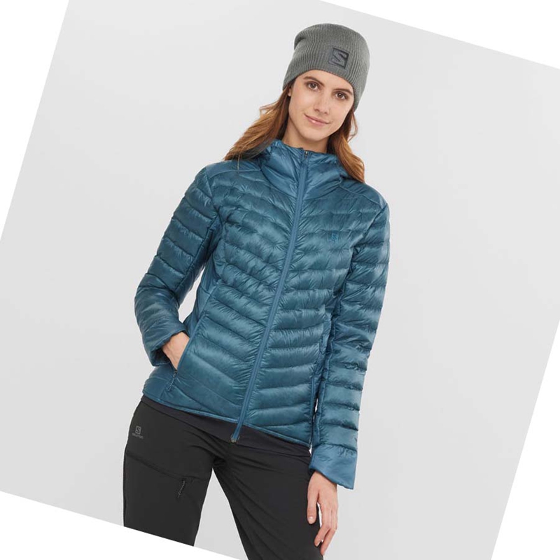 Salomon OUTLINE DOWN INSULATED Jacka Dam Blå | WUYBIFX-80