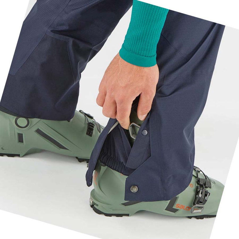 Salomon OUTPEAK GORE-TEX 3L Skidbyxor Herr Blå | QUNKXZS-39