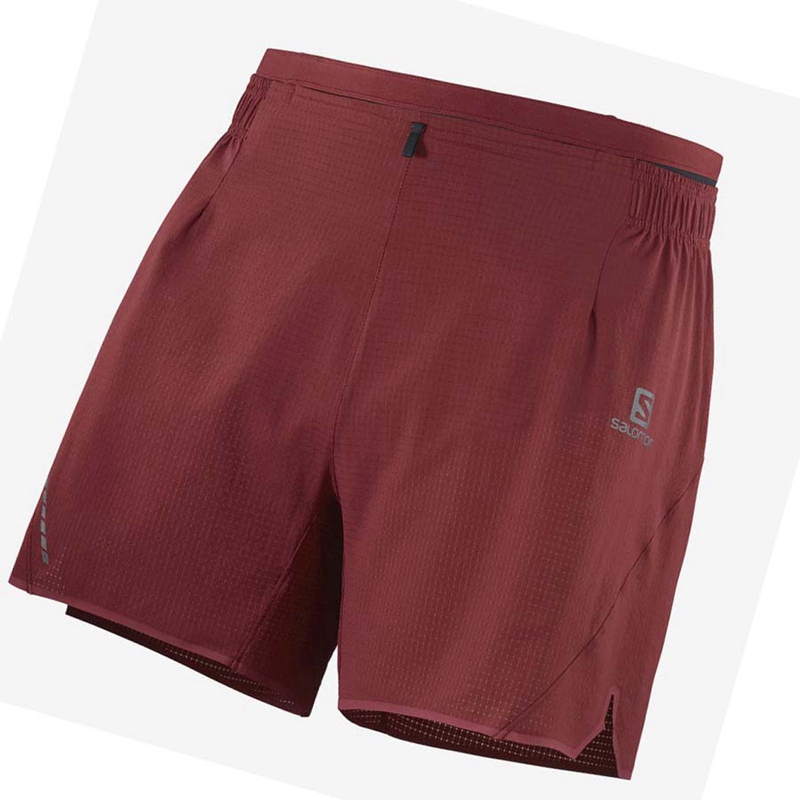 Salomon SENSE AERO 5\'\' Shorts Herr Röda | UTFYEMS-87