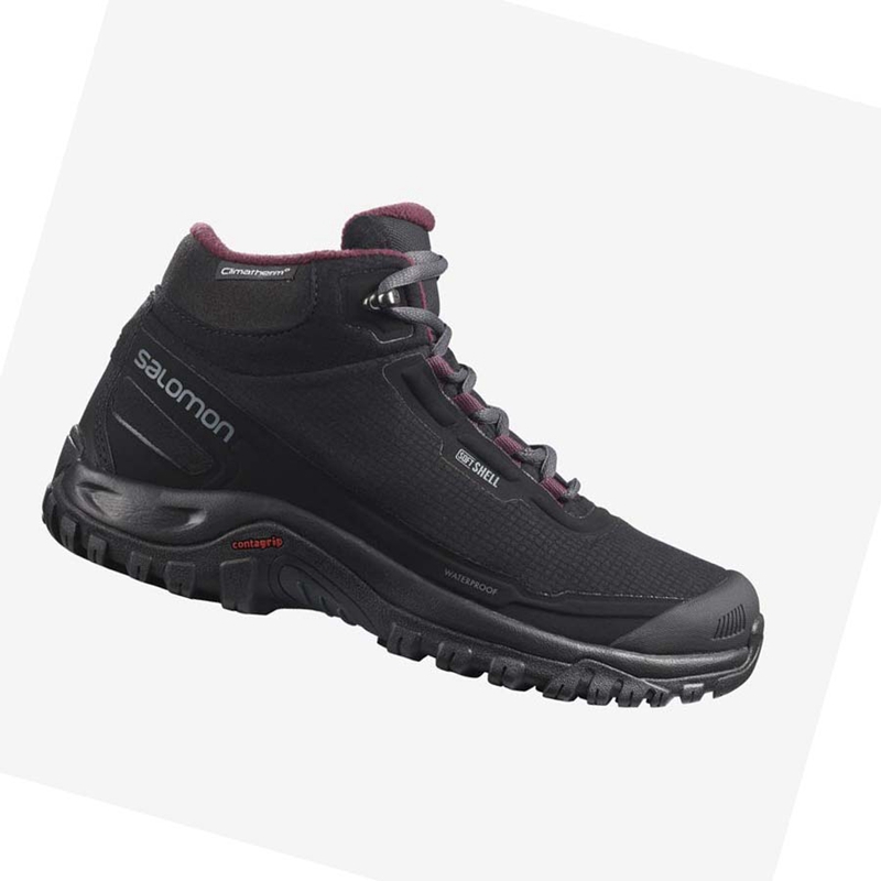 Salomon SHELTER CLIMASALOMON™ WATERPROOF Vinterkängor Dam Svarta | ZUNEYLC-31