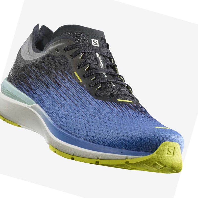 Salomon SONIC 4 Accelerate Löparskor Herr Blå Vita | BHDCKWS-67