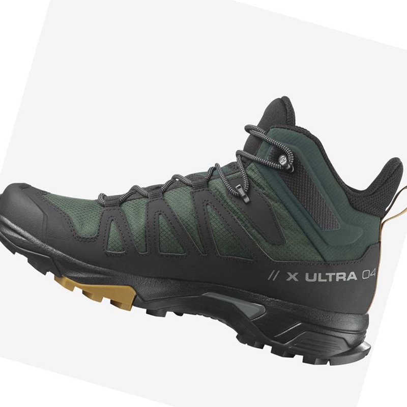 Salomon X ULTRA 4 MID GORE-TEX Vandringsskor Herr Gröna Svarta | PXGYVQC-48
