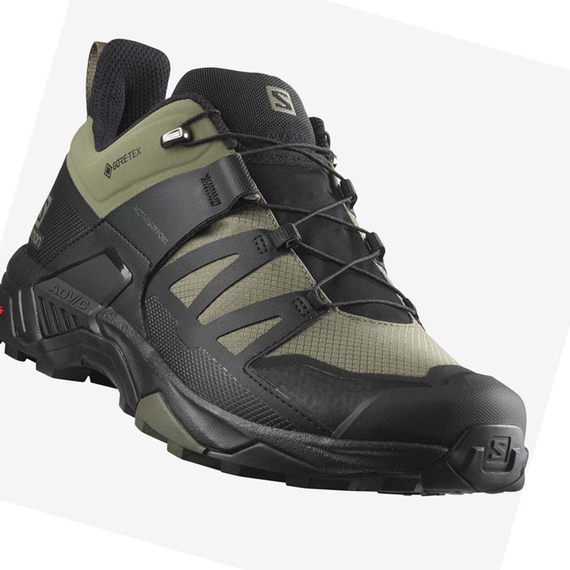 Salomon X ULTRA 4 WIDE GORE-TEX Vandringsskor Herr Olivgröna Svarta | YKTHBDN-93