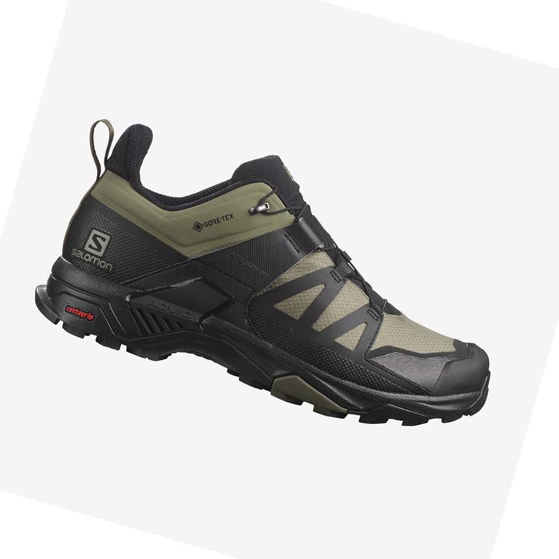 Salomon X ULTRA 4 WIDE GORE-TEX Vandringsskor Herr Olivgröna Svarta | YKTHBDN-93