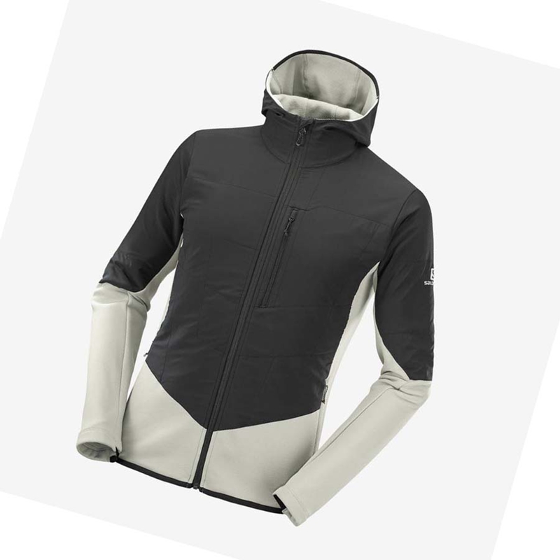 Salomon OUTLINE WARM HYBRID Hoodie Herr Aqua | THWLOXM-94