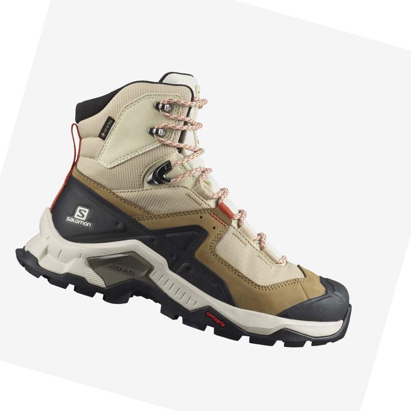 Salomon WoQUEST ELEMENT GORE-TEX Vandringsskor Dam Bruna | VIHJSYC-20